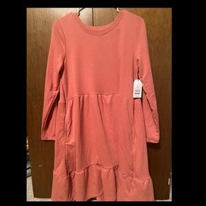 TT Tiered pink sweatshirt dress (walmart)